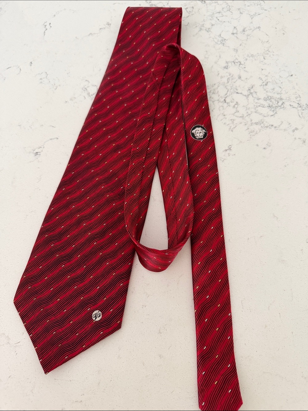 Versace Red Silk Men's Tie